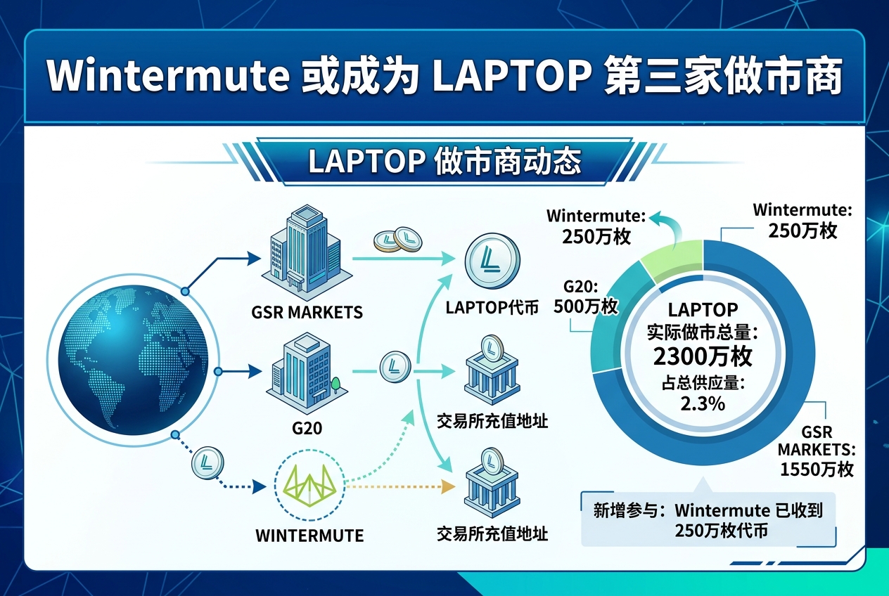 Wintermute 或成为 LAPTOP 第三家做市商,已收到 250 万枚代币