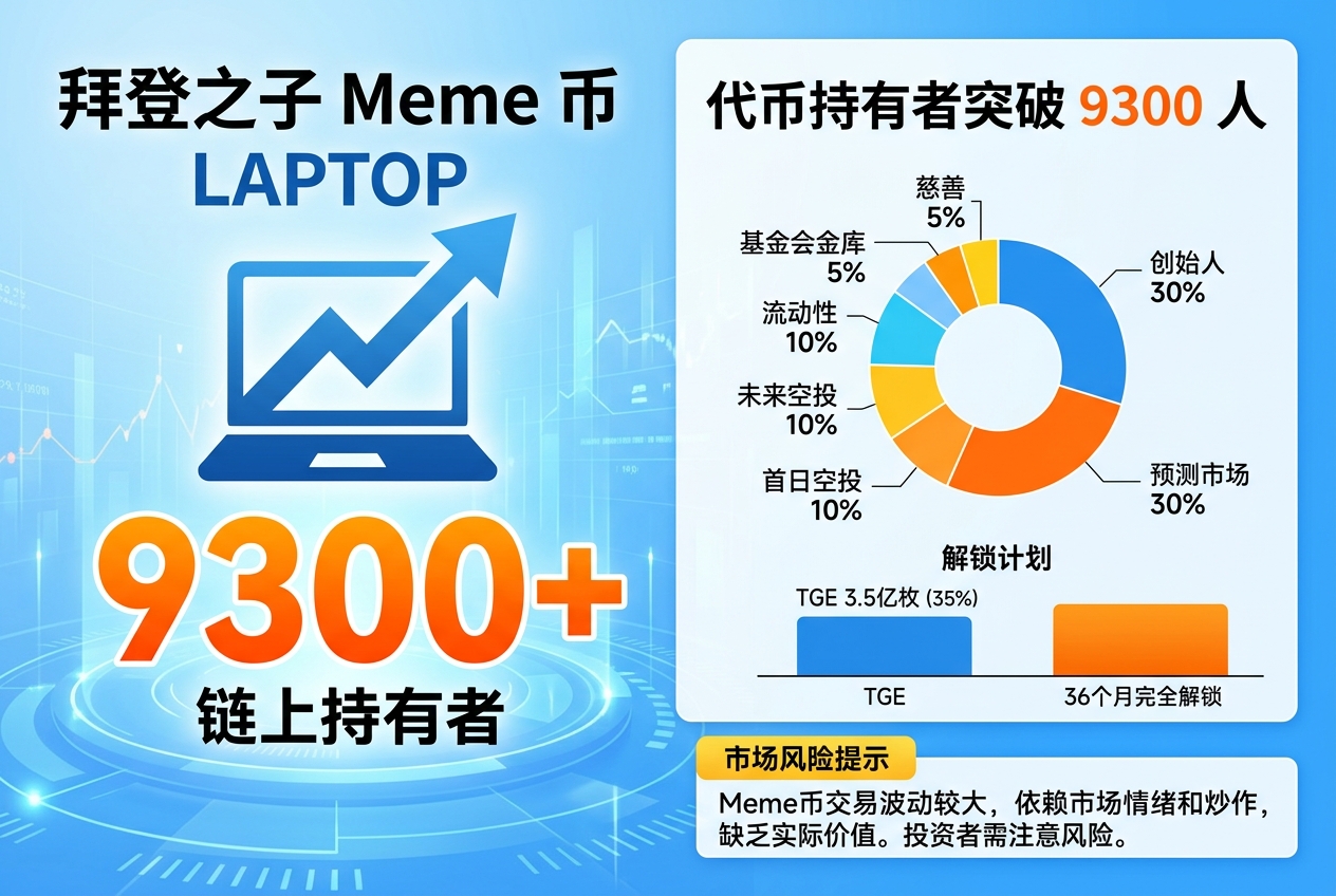 拜登之子 Meme 币 LAPTOP 链上持有者已超 9300 人