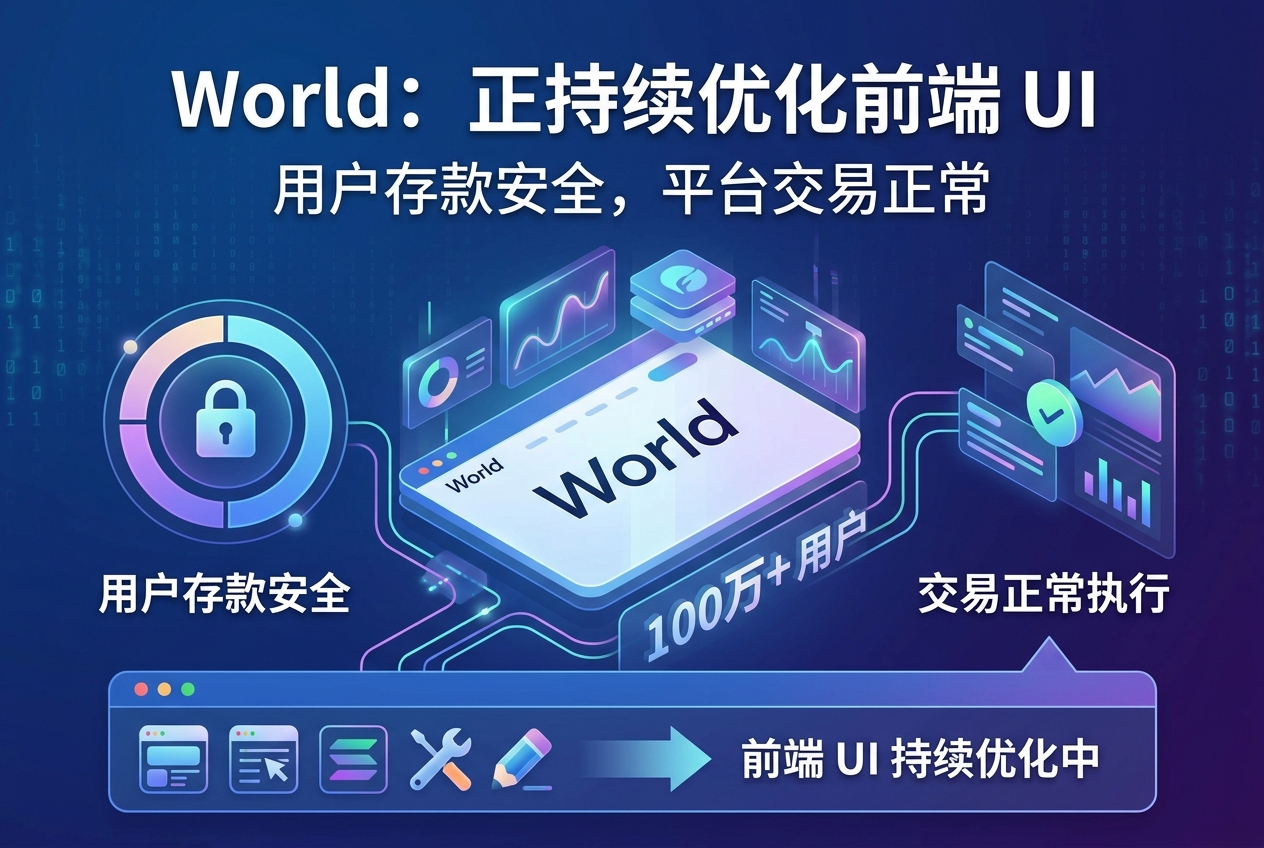 World:正持续优化前端 UI,用户存款安全且交易正常