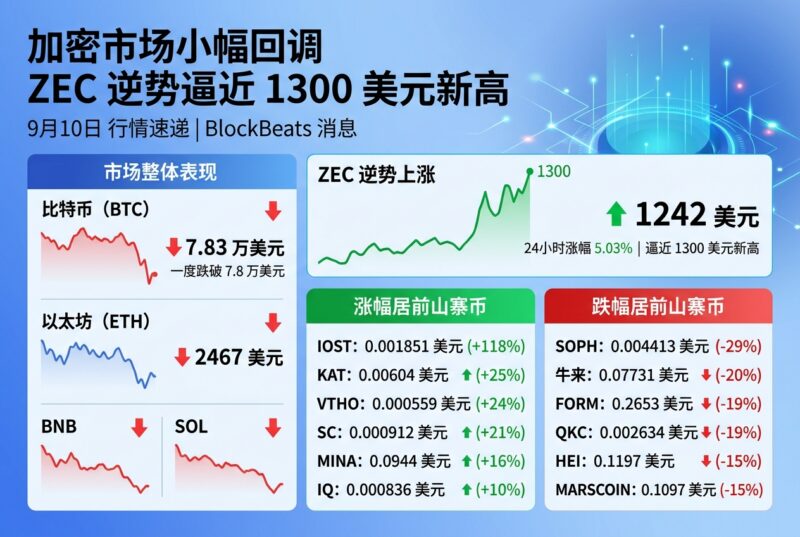 加密市场小幅回调,ZEC 逆势逼近 1300 美元新高-指挥使社区 - 真实线索、热点议题与深度观察