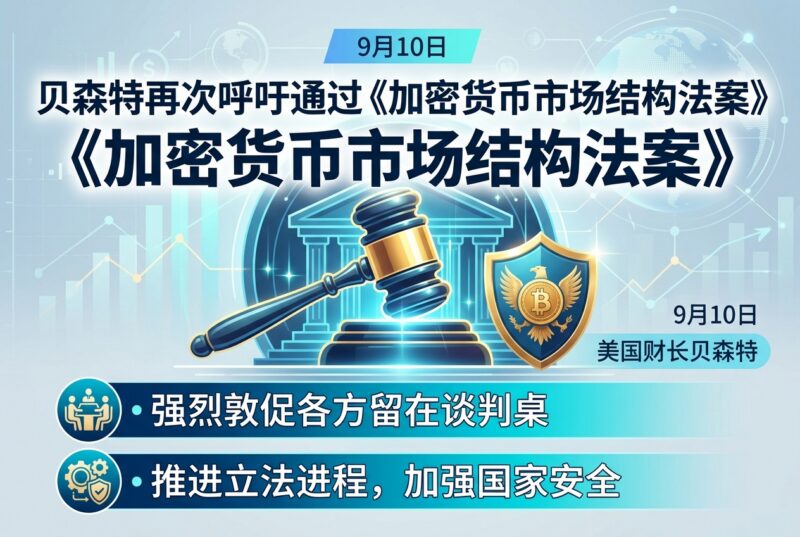 贝森特再次呼吁通过《加密货币市场结构法案》-指挥使社区 - 真实线索、热点议题与深度观察