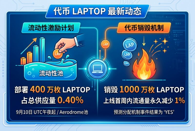 LAPTOP 将部署 400 万枚代币激励流动性，1000 万枚代币将被销毁-指挥使社区 - 真实线索、热点议题与深度观察