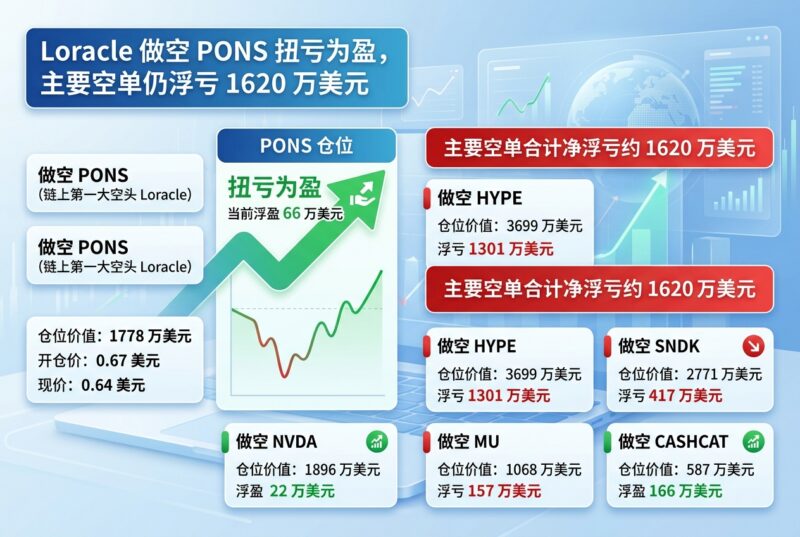 Loracle 做空 PONS 扭亏为盈，主要空单仍合计浮亏约 1620 万美元-指挥使社区 - 真实线索、热点议题与深度观察