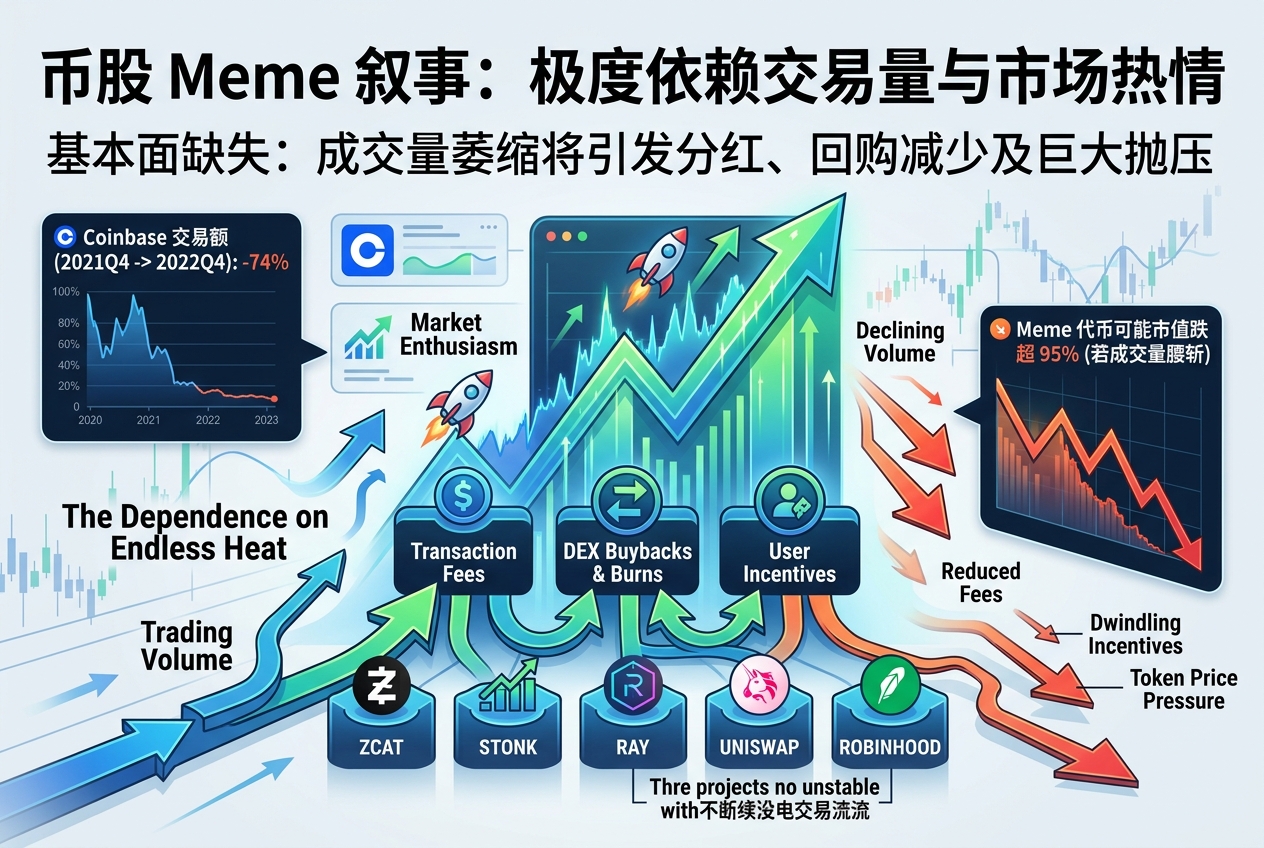币股 Meme 叙事依赖交易量与市场热情