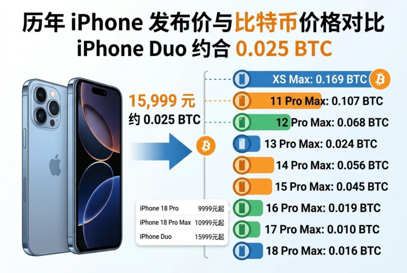 历年 iPhone 发布价与比特币价格对比:iPhone Duo 约合 0.025 BTC-指挥使社区 - 真实线索、热点议题与深度观察