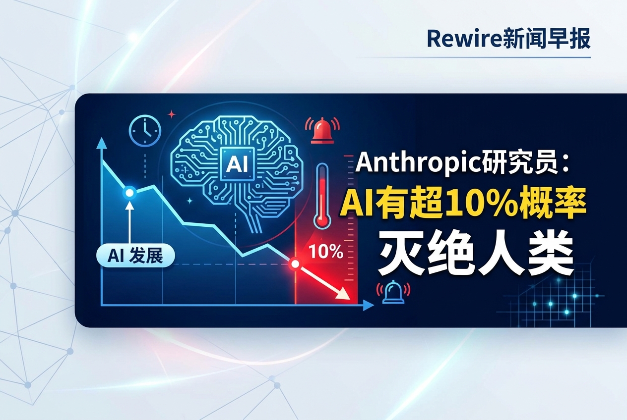 Anthropic研究员：AI有超10%概率灭绝人类