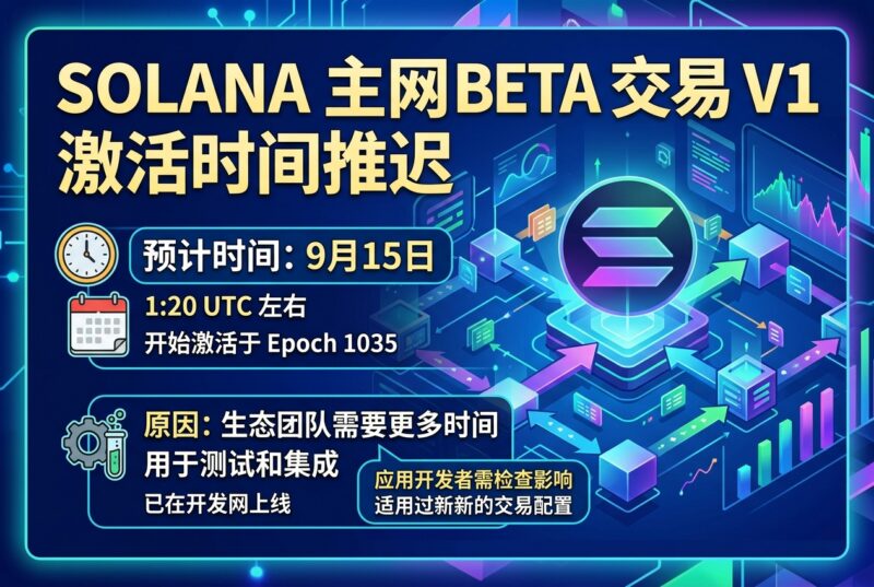Solana 主网 Beta 交易 V1 激活时间推迟至 Epoch 1035-指挥使社区 - 真实线索、热点议题与深度观察