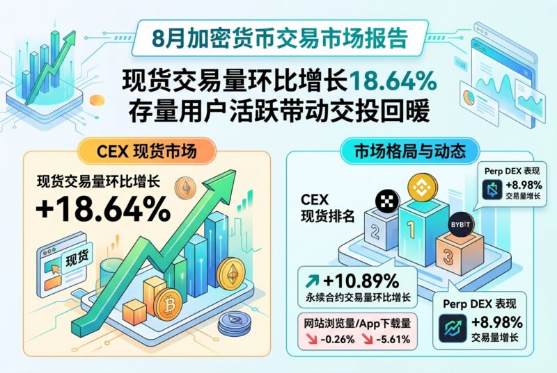 8月加密交易平台榜单:现货交易量环比增长超18%,存量用户活跃带动交投回暖-指挥使社区 - 真实线索、热点议题与深度观察
