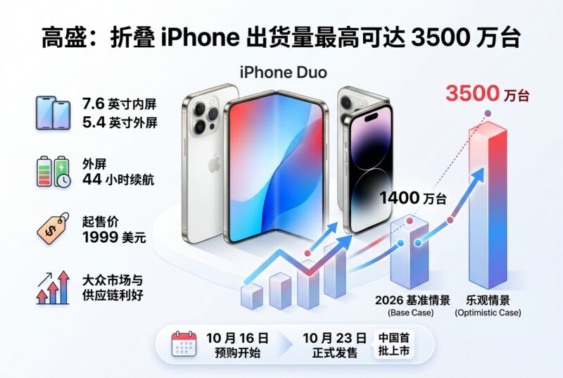 高盛：苹果折叠 iPhone 今年出货量最高可达 3500 万台-指挥使社区 - 真实线索、热点议题与深度观察
