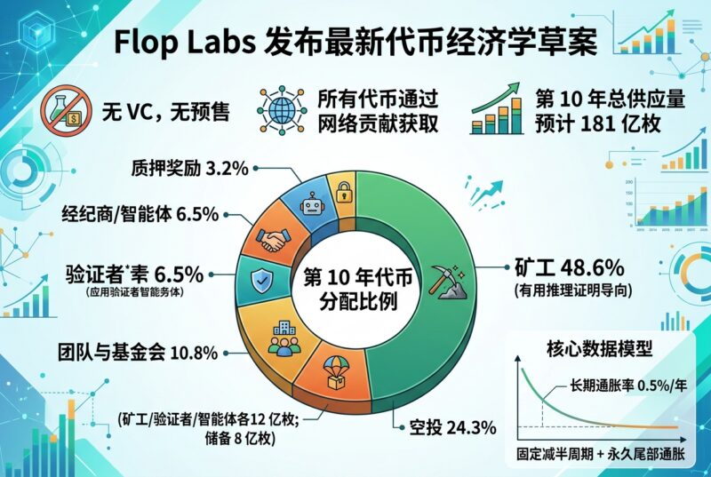 Flop Labs 披露最新代币经济学草案：无 VC、无预售，第 10 年总供应量预计 181 亿枚-指挥使社区 - 真实线索、热点议题与深度观察
