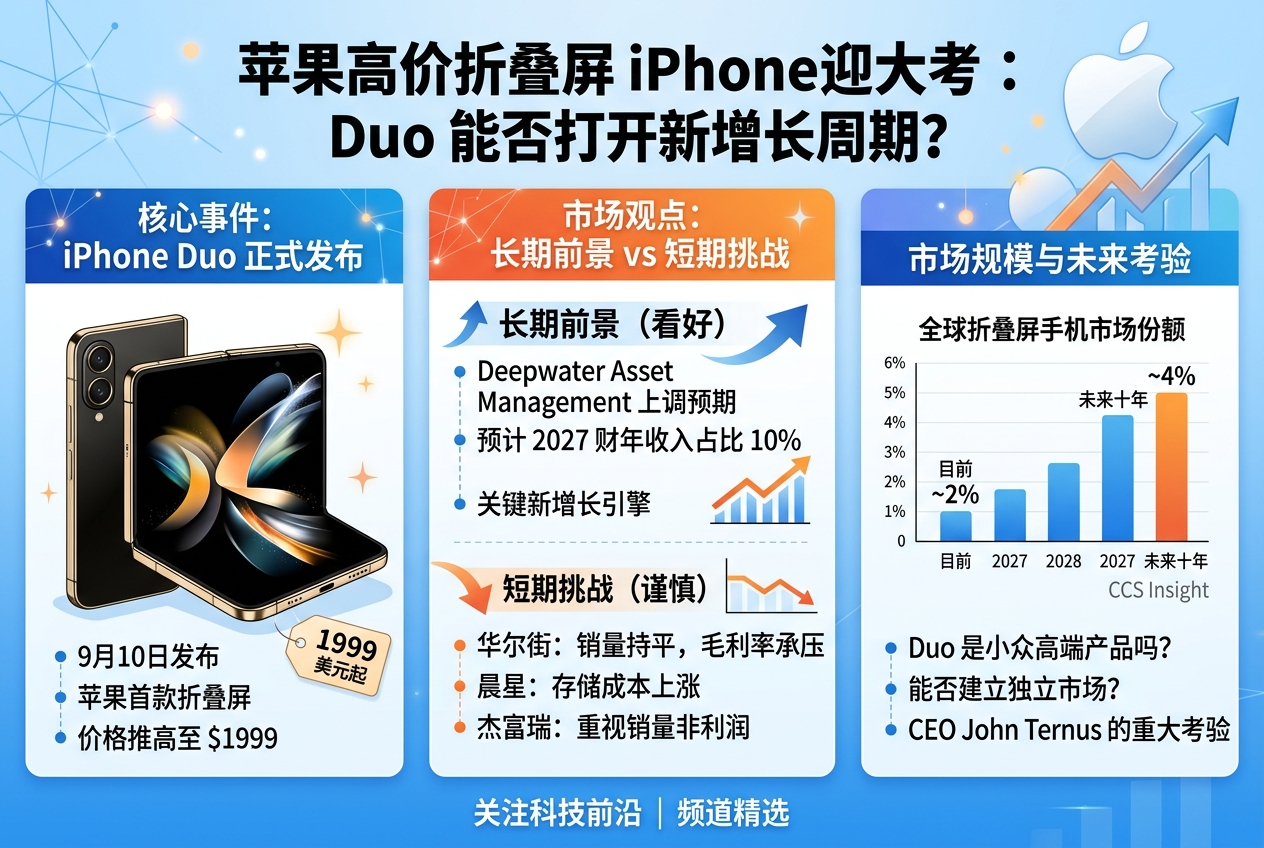 苹果高价折叠屏 iPhone 迎大考:Duo 能否打开新增长周期?