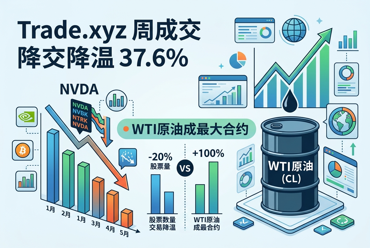 Trade.xyz 周成交较上月降温 37.6%,WTI 原油成为成交最大合约