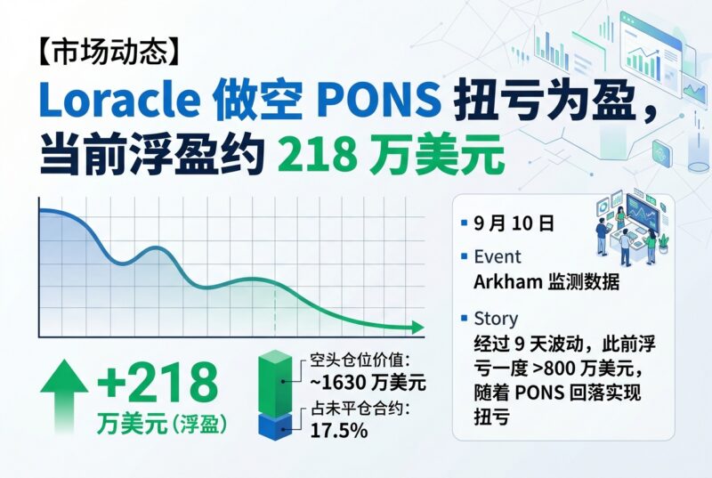 Loracle 做空 PONS 当前浮盈约 218 万美元-指挥使社区 - 真实线索、热点议题与深度观察