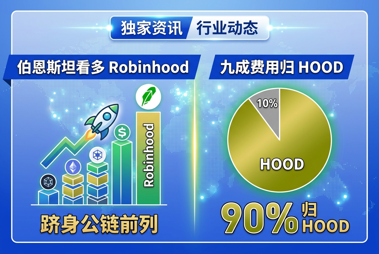 伯恩斯坦看多 Robinhood：两个月跻身公链前列，九成费用归 HOOD