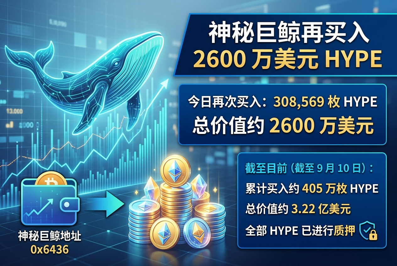 神秘巨鲸再买入 2600 万美元 HYPE