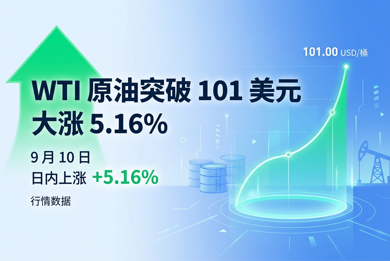 WTI 原油突破 101 美元，大涨 5.16%
