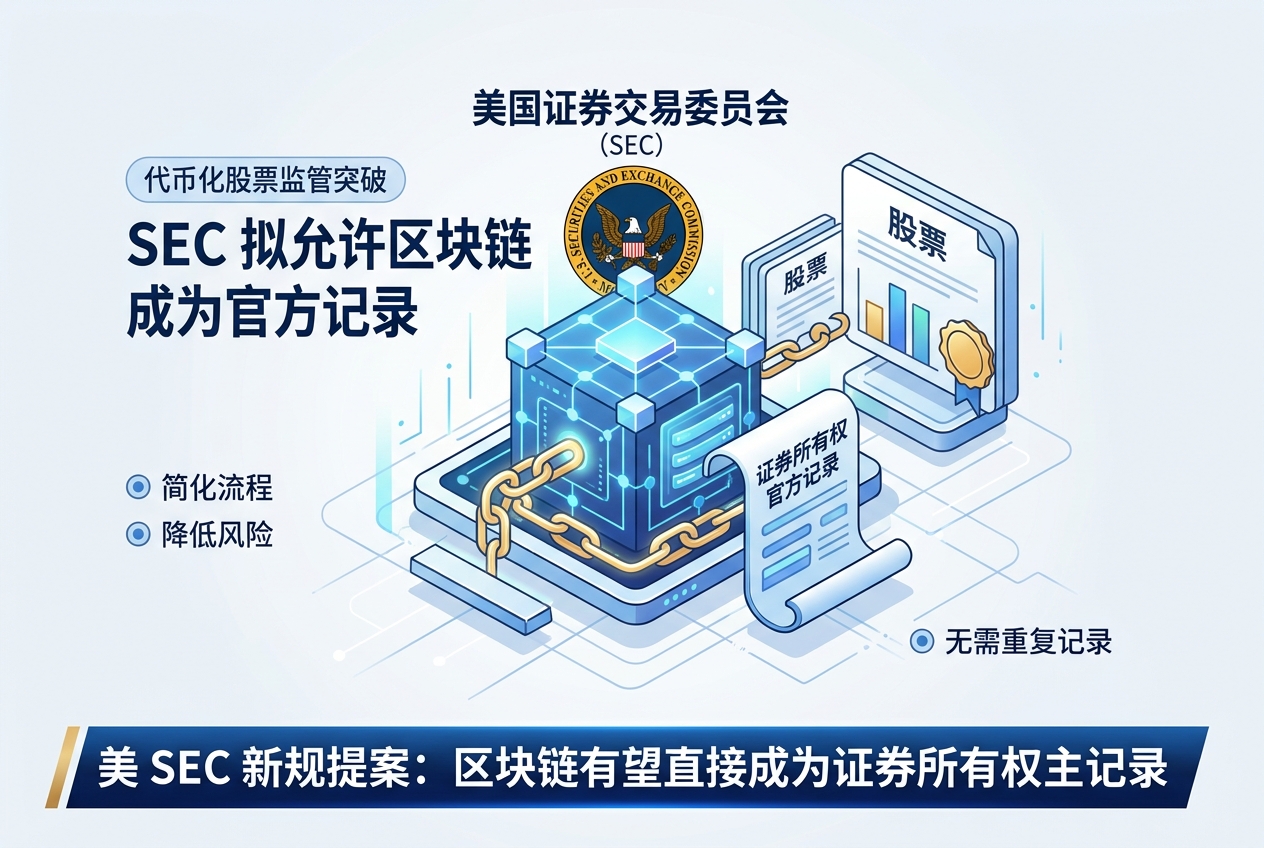 美 SEC 拟允许区块链成为证券所有权官方记录,代币化股票迎监管突破