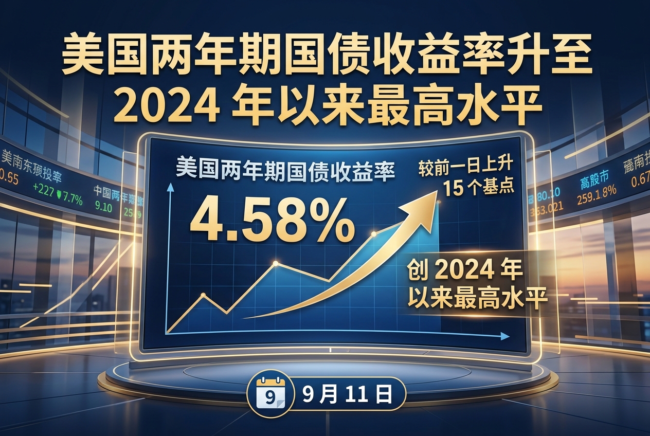 美国两年期国债收益率升至 2024 年以来最高水平