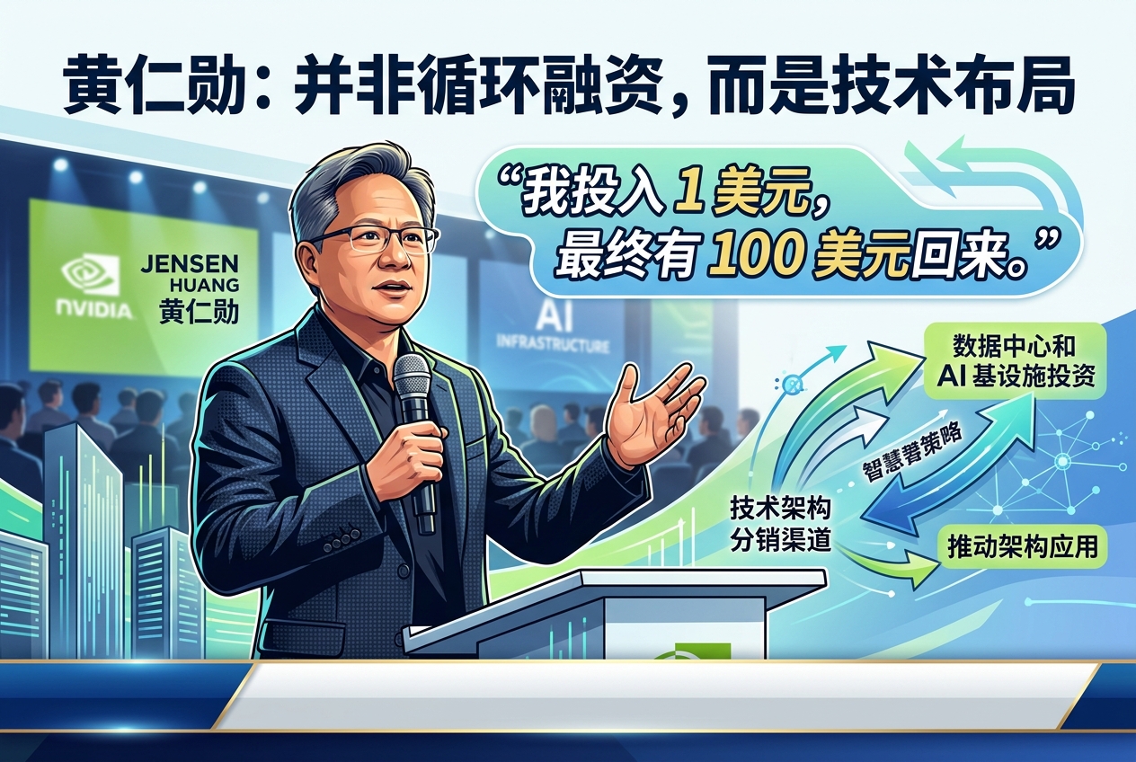 黄仁勋否认 AI 基础设施投资构成循环融资