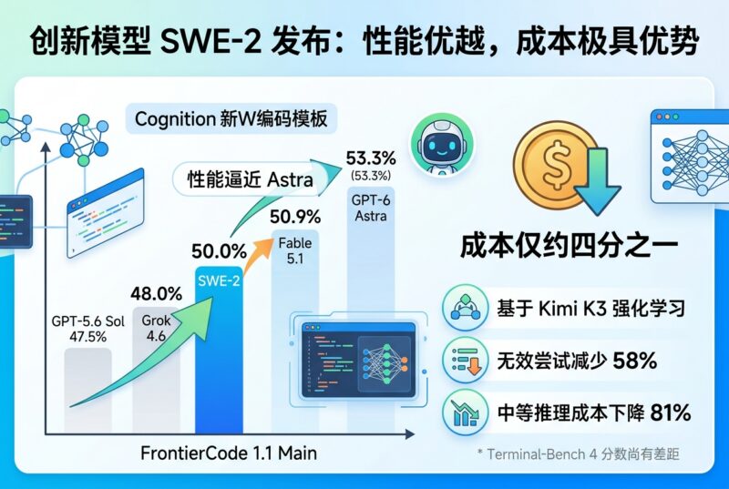 Cognition 基于 Kimi K3 训练 SWE-2：性能逼近 Astra，成本仅约四分之一-指挥使社区 - 真实线索、热点议题与深度观察