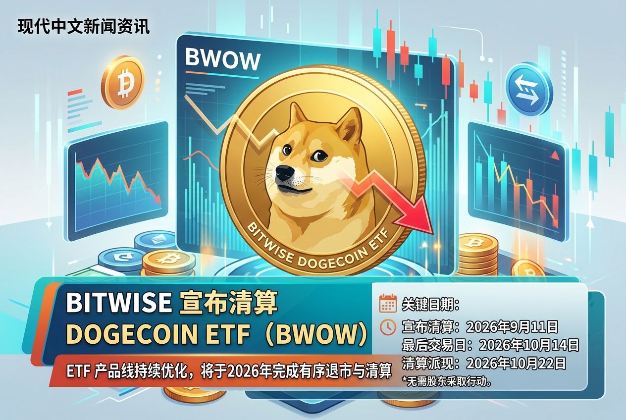 Bitwise 宣布清算 Bitwise Dogecoin ETF(BWOW)