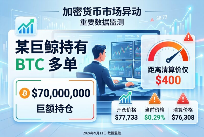 某巨鲸持有 7000 万美元 BTC 多单，距清算价仅 400 美元-指挥使社区 - 真实线索、热点议题与深度观察