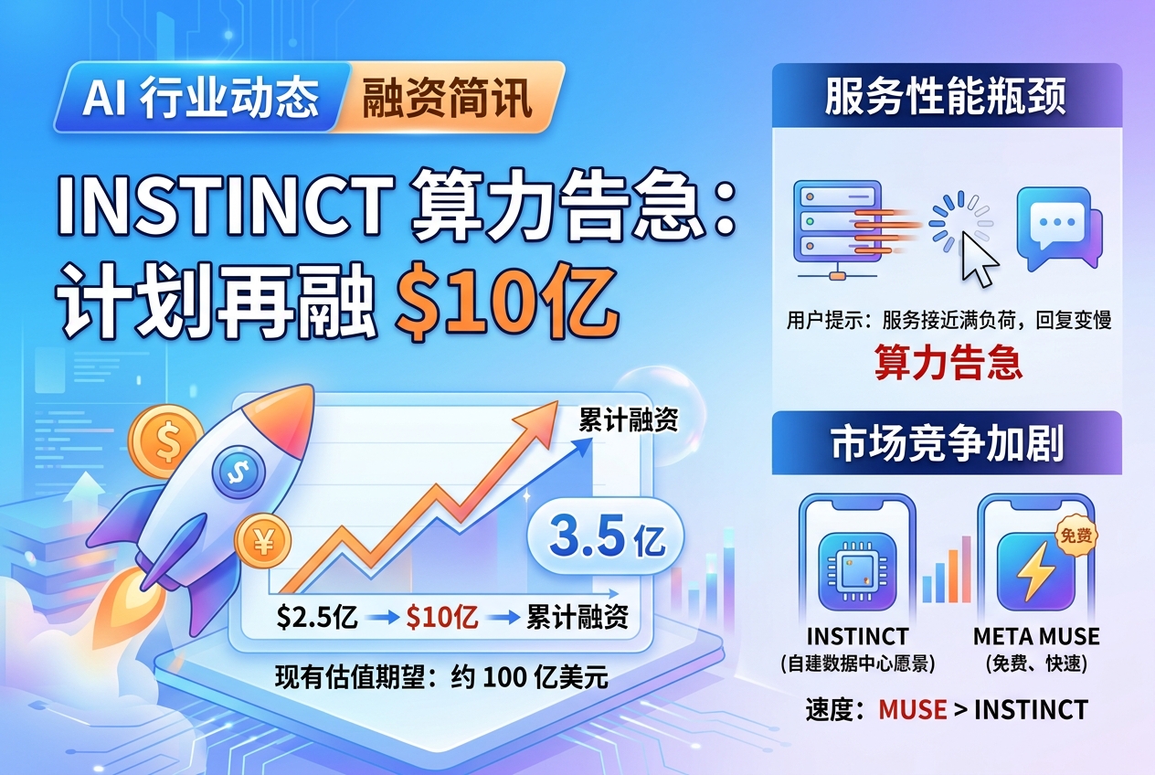 Instinct 算力告急：刚融资 2.5 亿美元，又考虑融资 10 亿美元