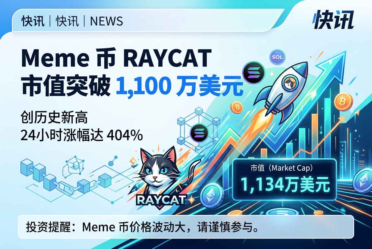 Meme 币 RAYCAT 市值突破 1,100 万美元,创历史新高