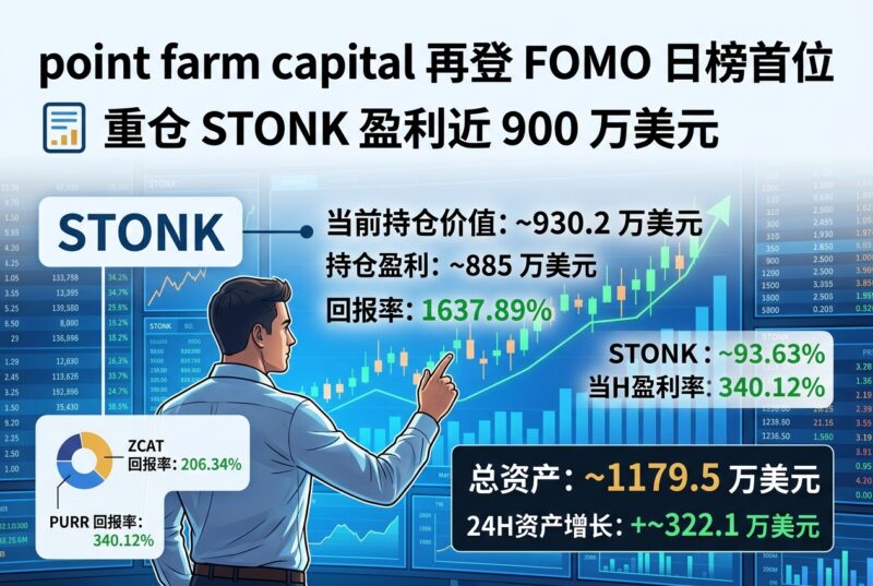 重仓 STONK 盈利近 900 万美元,point farm capital 再登 FOMO 日榜首位-指挥使社区 - 真实线索、热点议题与深度观察