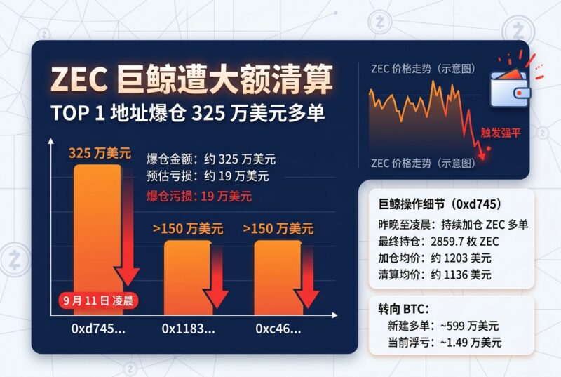 首批追涨 ZEC 的巨鲸遭清算,TOP 1 地址爆仓 325 万美元多单-指挥使社区 - 真实线索、热点议题与深度观察