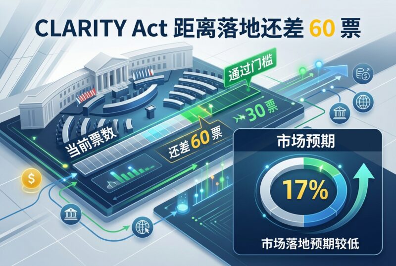 CLARITY Act 距离落地还差 60 票，市场预期仅 17%-指挥使社区 - 真实线索、热点议题与深度观察