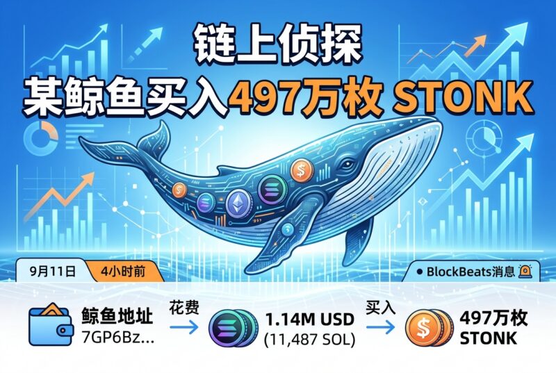 链上侦探|某鲸鱼于4小时前花费114万美元买入497万枚 STONK-指挥使社区 - 真实线索、热点议题与深度观察