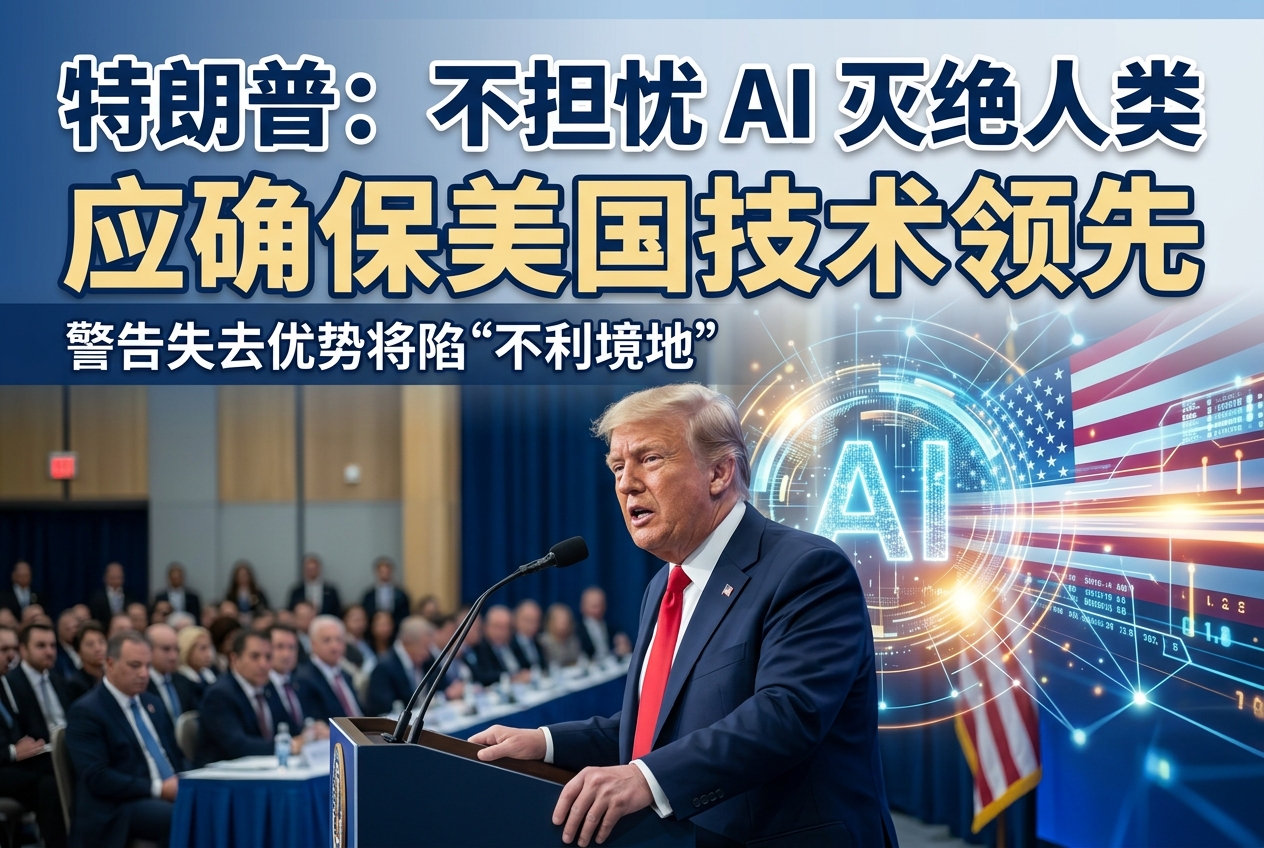 特朗普:不担忧 AI 导致人类灭绝,应确保美国保持技术领先
