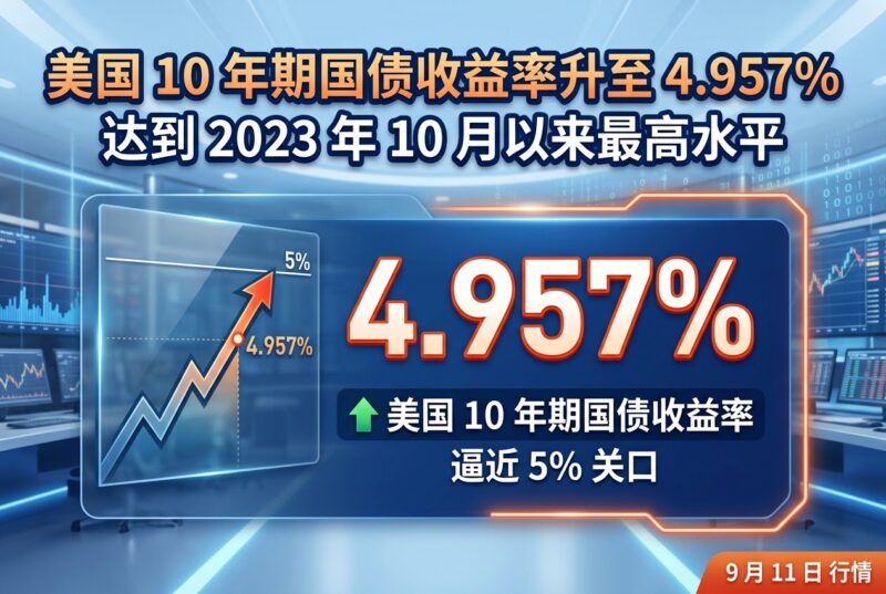 美国 10 年期国债收益率逼近 5%-指挥使社区 - 真实线索、热点议题与深度观察