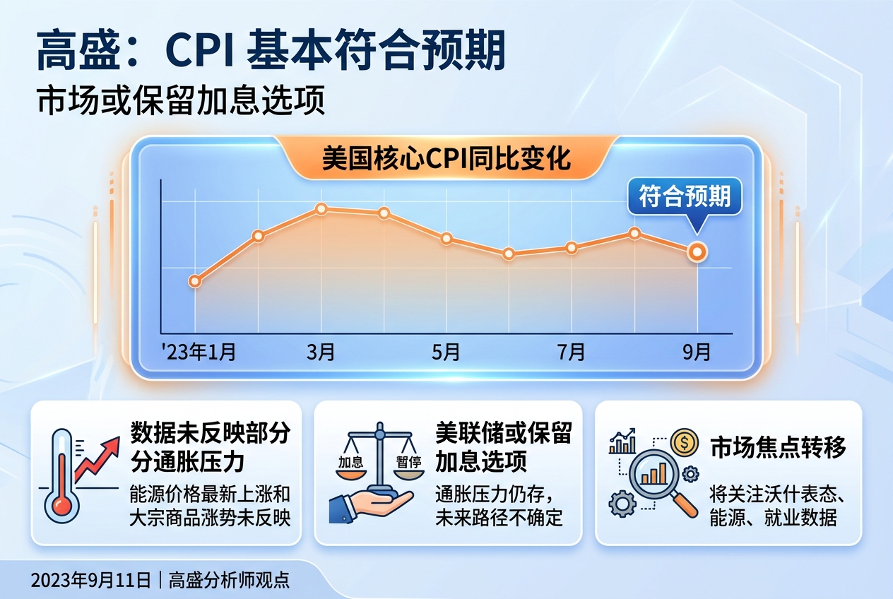 高盛:CPI 基本符合预期,市场不必过度聚焦