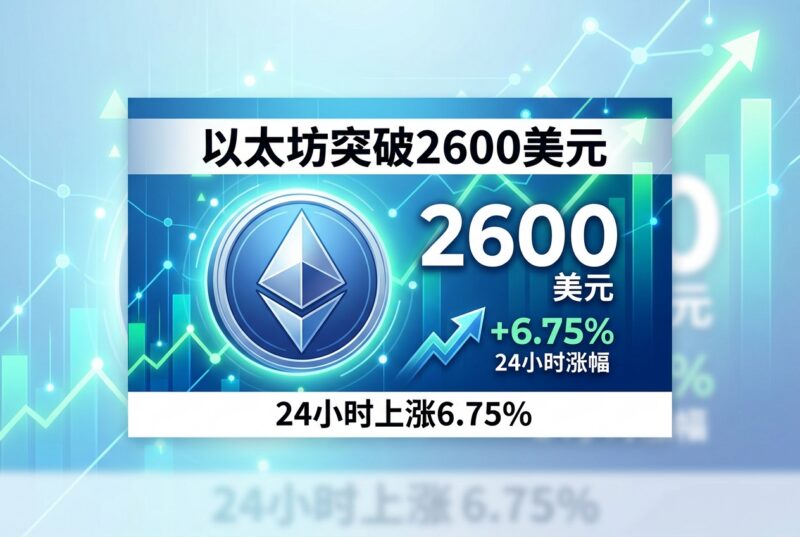 以太坊突破 2600 美元，24 小时上涨 6.75%-指挥使社区 - 真实线索、热点议题与深度观察