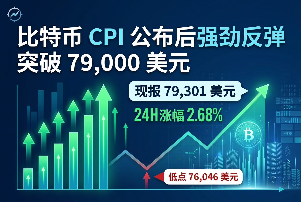比特币在 CPI 数据公布后反弹超 3000 美元,突破 79,000 美元
