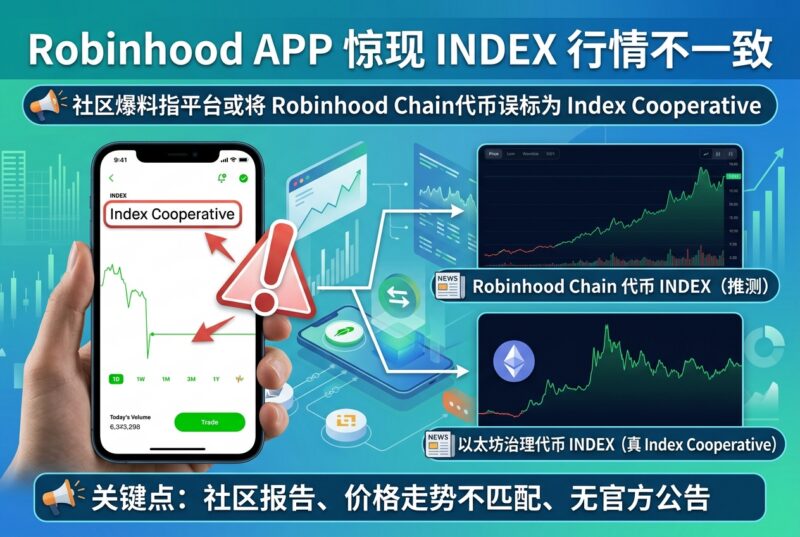 Robinhood App 出现 INDEX 名称与行情不一致,社区称其误标为 Index Cooperative-指挥使社区 - 真实线索、热点议题与深度观察
