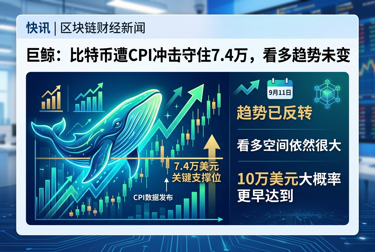 巨鲸「先定10个大目标」:看多趋势依然不变,比特币遭CPI冲击后守住7.4万美元