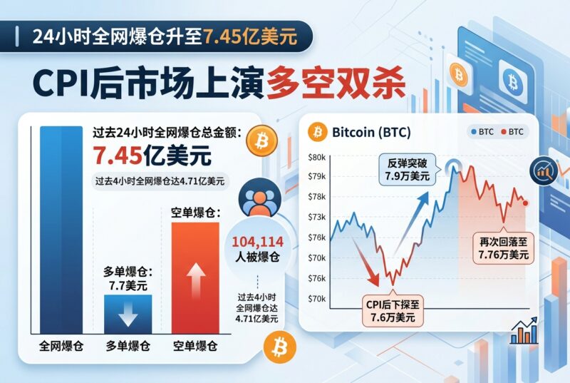 24小时全网爆仓升至7.45亿美元，CPI后市场上演多空双杀-指挥使社区 - 真实线索、热点议题与深度观察