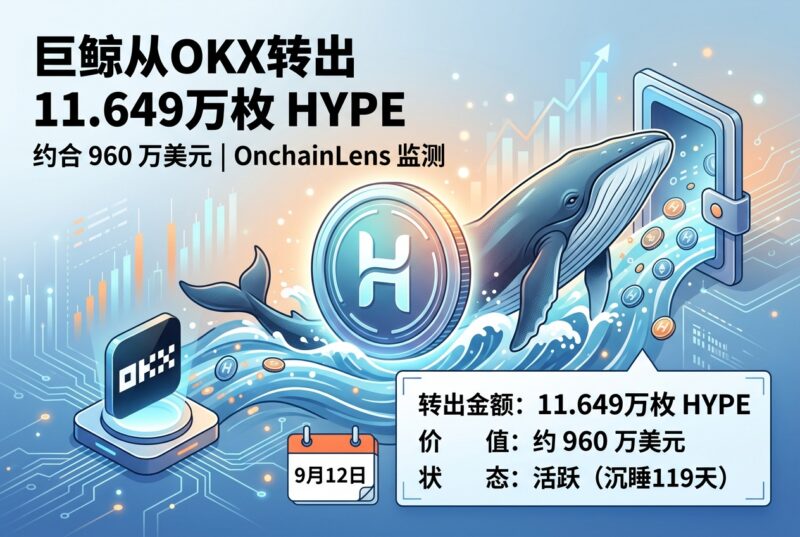 某巨鲸从 OKX 转出 11.649 万枚 HYPE，约合 960 万美元-指挥使社区 - 真实线索、热点议题与深度观察