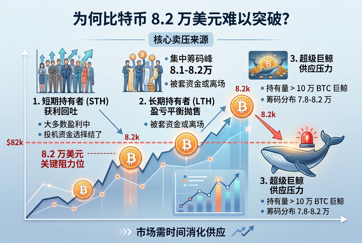 为何比特币 8.2 万美元难以突破？