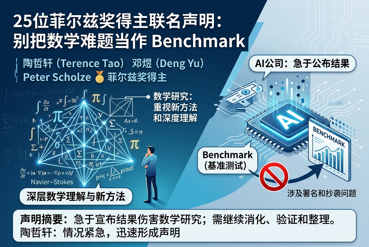 25 位菲尔兹奖得主联名声明:别把数学难题当作 Benchmark