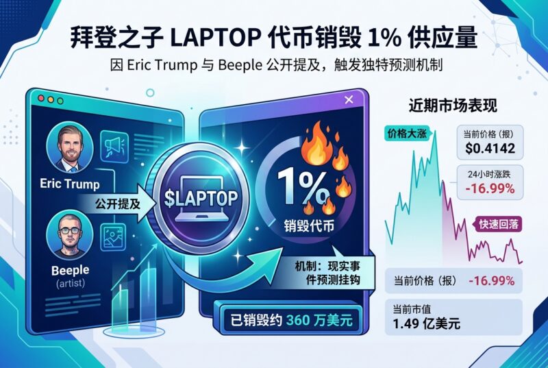 拜登之子:因 Eric Trump 和 Beeple 曾公开提及,LAPTOP 已销毁 1% 代币供应量-指挥使社区 - 真实线索、热点议题与深度观察