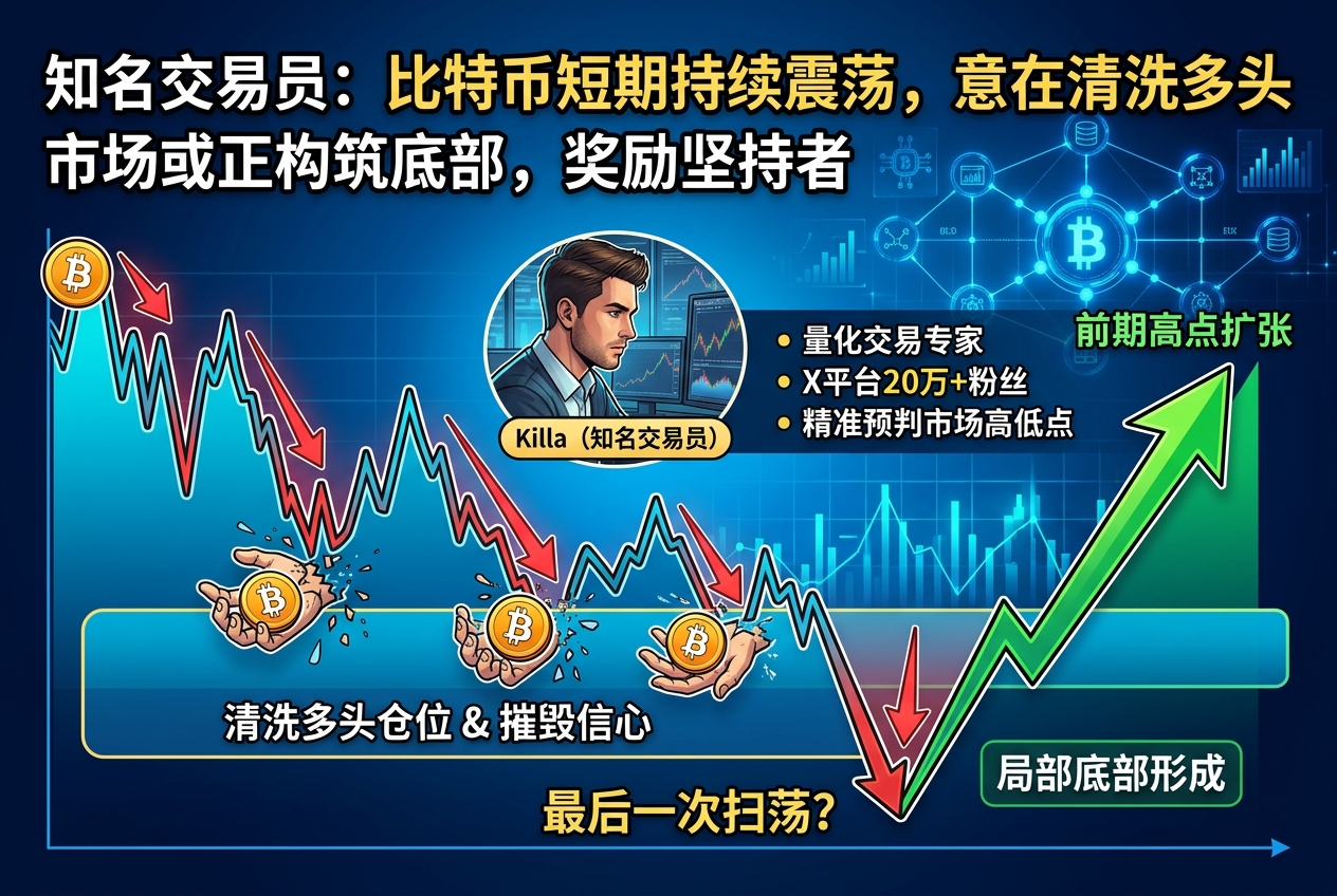 知名交易员:比特币短期持续震荡,意在清洗多头并摧毁持仓者信心