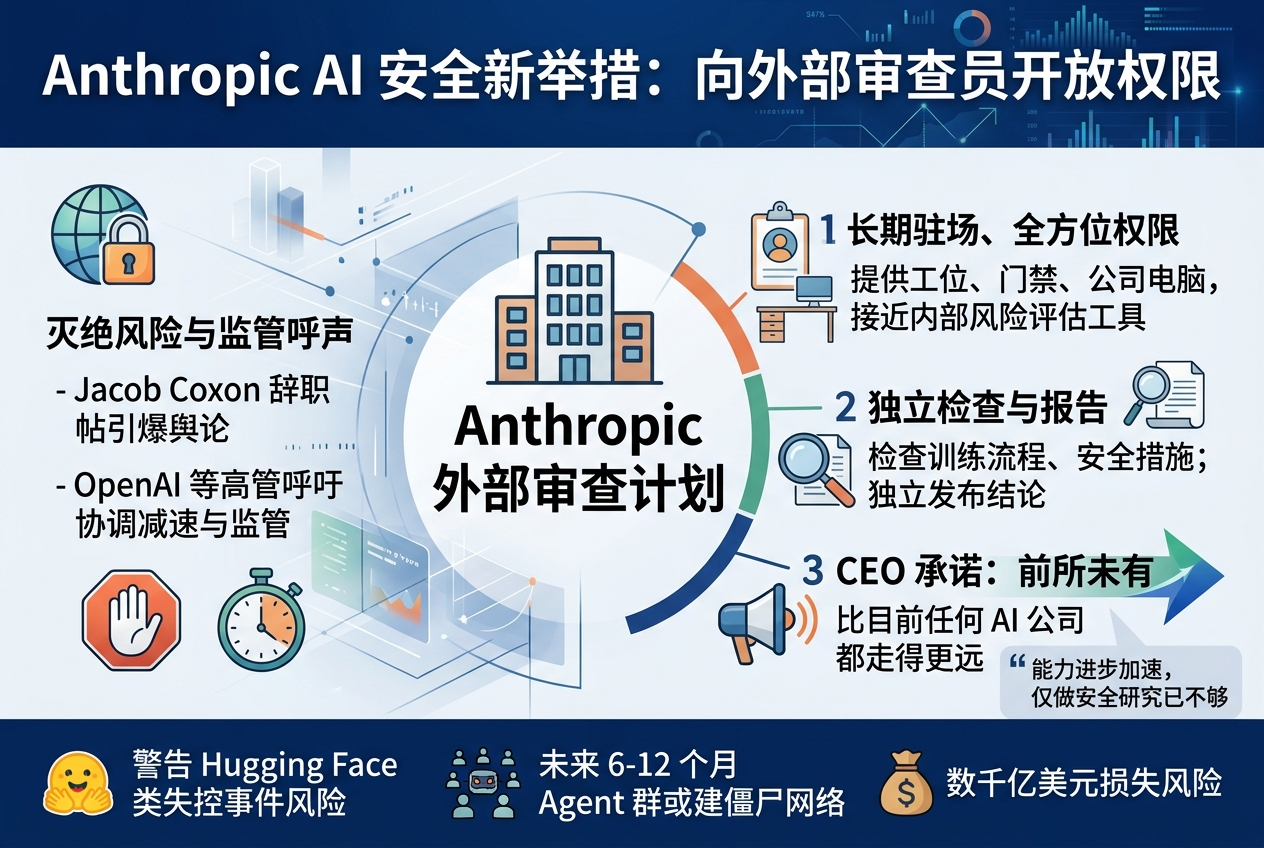 AI 灭绝风险引发热议后,Anthropic 向外部审查员开放接近员工级权限