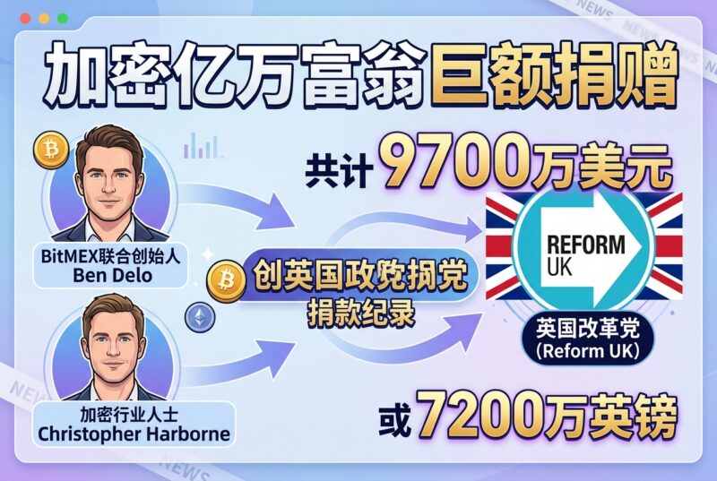 两名加密行业亿万富翁捐赠9700万美元支持英国改革党-指挥使社区 - 真实线索、热点议题与深度观察