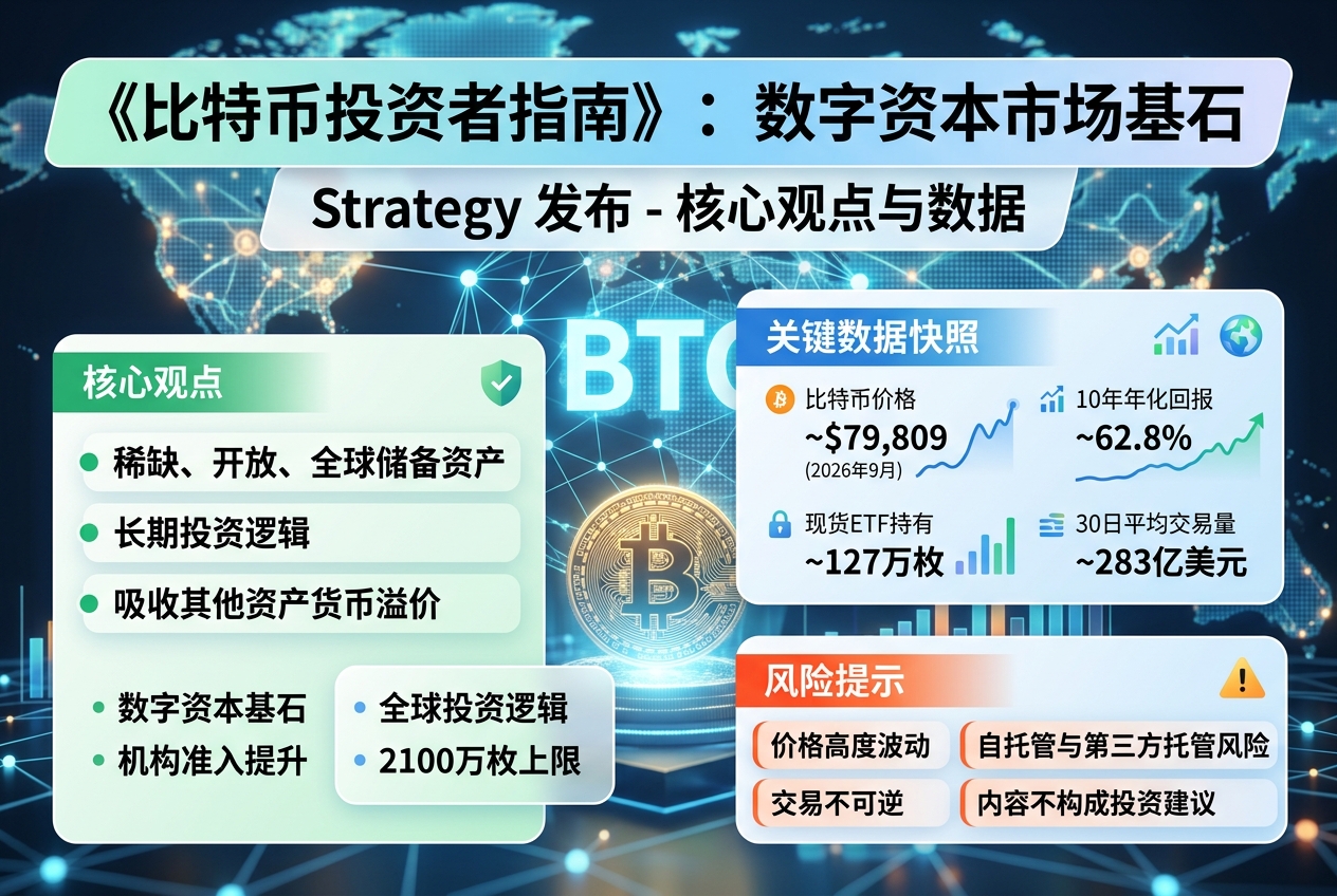 Strategy 发布《比特币投资者指南》:比特币正成为数字资本市场基石