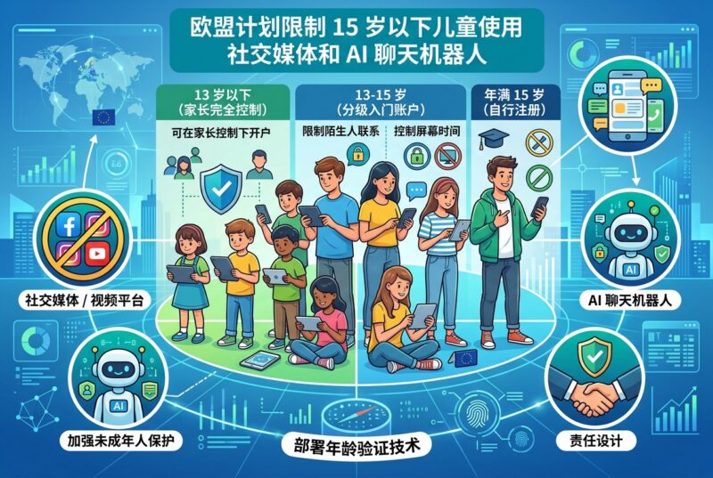 欧盟计划限制 15 岁以下儿童使用社交媒体和 AI 聊天机器人-指挥使社区 - 真实线索、热点议题与深度观察