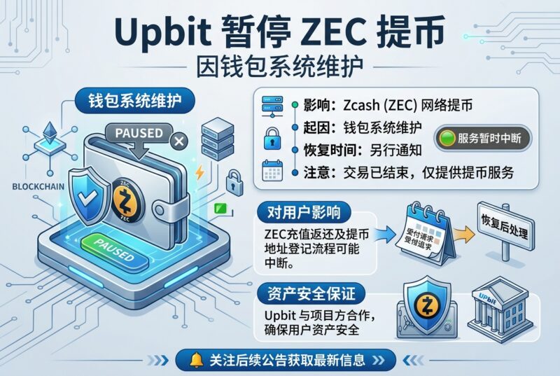 Upbit 暂停 ZEC 提币,因钱包系统维护-指挥使社区 - 真实线索、热点议题与深度观察